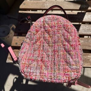 Kate Spade Pink Quilted Tweed Mini Convertible Backpack